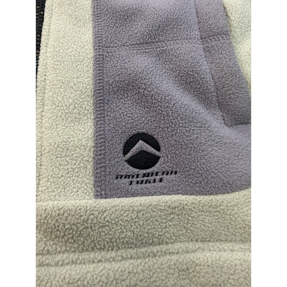 American Eagle Trail Fleece Jacket XS Purple Cream Hooded Full Zip Outdoor - Picture 3 of 7